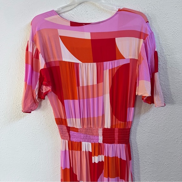 Abel the Label orange geo print high low dress - Picture 7 of 9